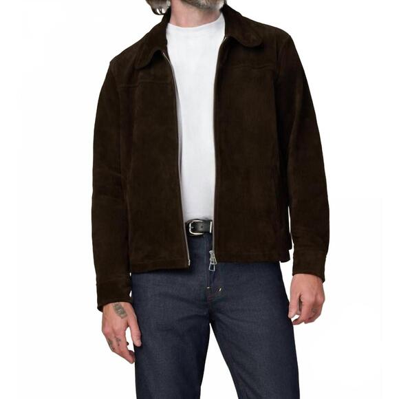 NEW JOE'S JEANS suede dress zip jacket in wren